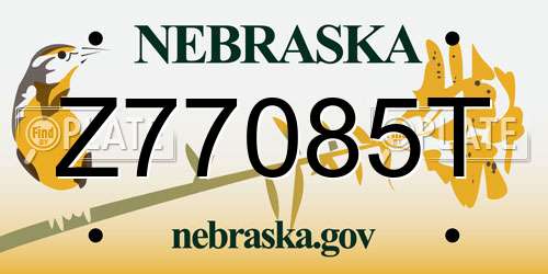 Z77085T Nebraska License Plate