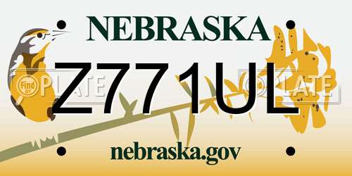 Z771UL Nebraska License Plate