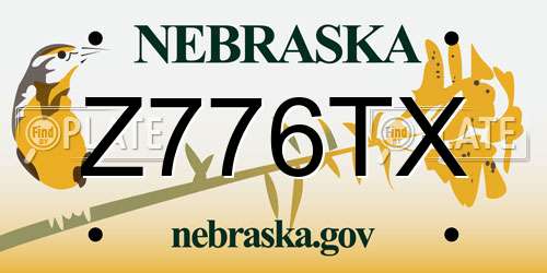 Z776TX Nebraska License Plate