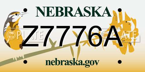 Z7776A Nebraska License Plate