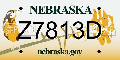 Z7813D Nebraska License Plate