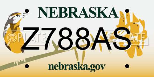 Z788AS Nebraska License Plate