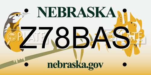 Z78BAS Nebraska License Plate