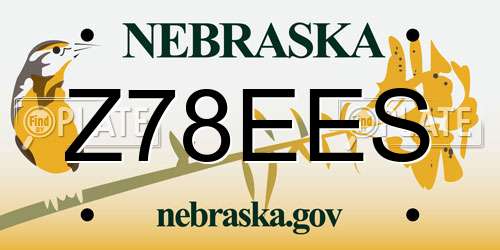 Z78EES Nebraska License Plate