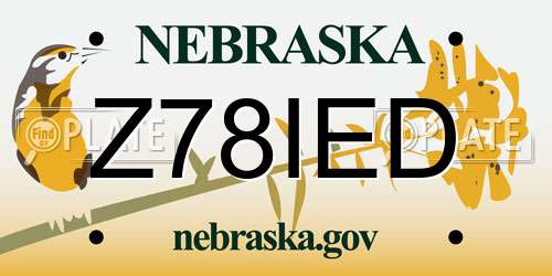 Z78IED Nebraska License Plate
