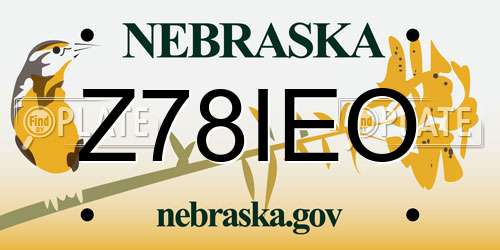 Z78IEO Nebraska License Plate
