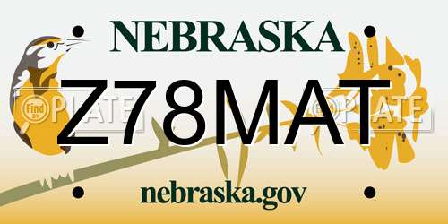 Z78MAT Nebraska License Plate