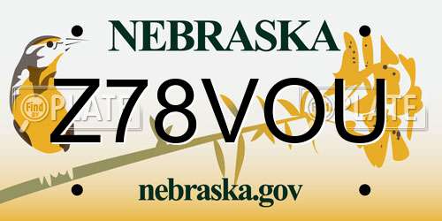 Z78VOU Nebraska License Plate