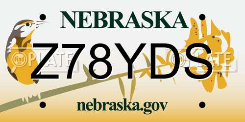 Z78YDS Nebraska License Plate