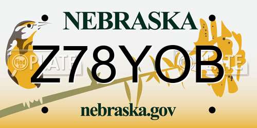 Z78YOB Nebraska License Plate