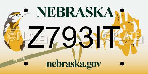 Z793IT Nebraska License Plate