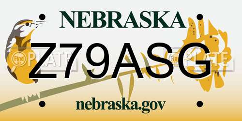 Z79ASG Nebraska License Plate