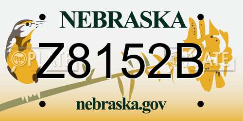 Z8152B Nebraska License Plate