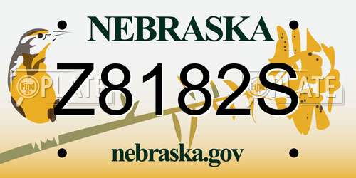 Z8182S Nebraska License Plate