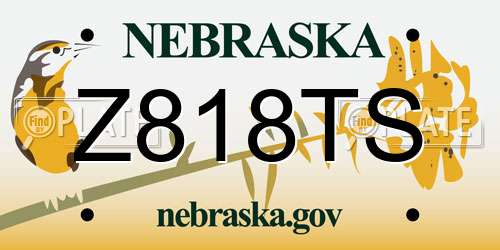 Z818TS Nebraska License Plate