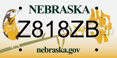 Z818ZB Nebraska License Plate
