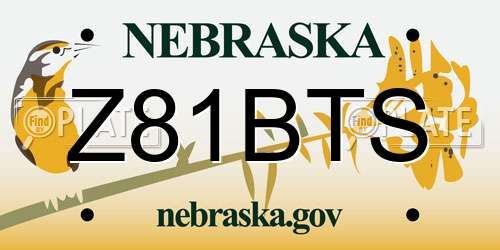 Z81BTS Nebraska License Plate