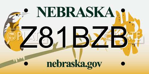 Z81BZB Nebraska License Plate