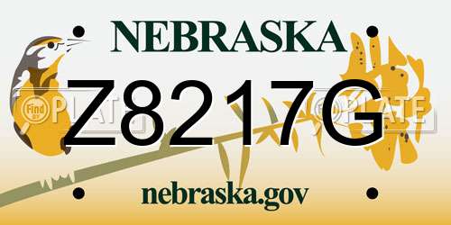 Z8217G Nebraska License Plate