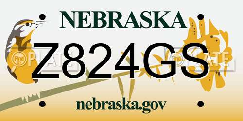 Z824GS Nebraska License Plate