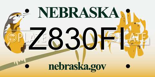 Z830FI Nebraska License Plate
