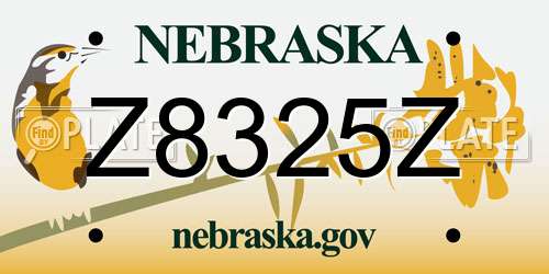 Z8325Z Nebraska License Plate