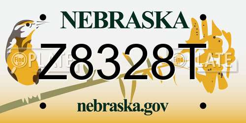 Z8328T Nebraska License Plate