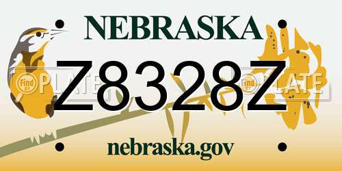 Z8328Z Nebraska License Plate