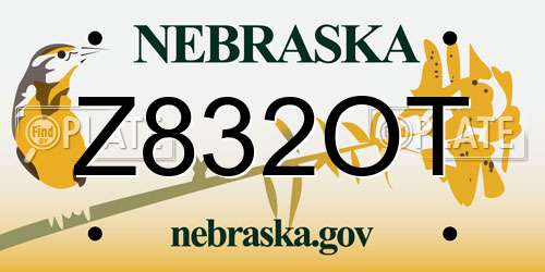 Z832OT Nebraska License Plate
