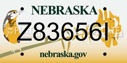 Z83656I Nebraska License Plate
