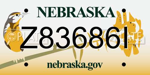 Z83686I Nebraska License Plate