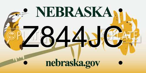 Z844JC Nebraska License Plate