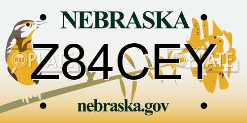 Z84CEY Nebraska License Plate