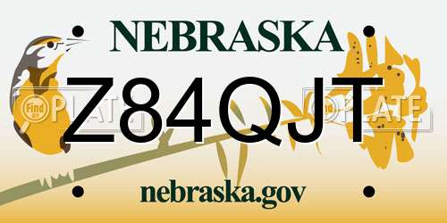 Z84QJT Nebraska License Plate