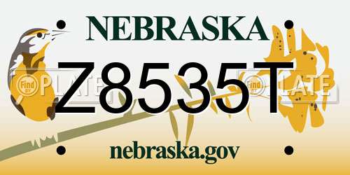 Z8535T Nebraska License Plate