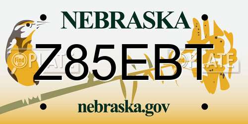Z85EBT Nebraska License Plate