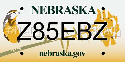 Z85EBZ Nebraska License Plate