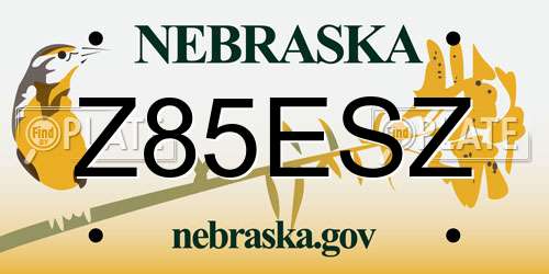 Z85ESZ Nebraska License Plate