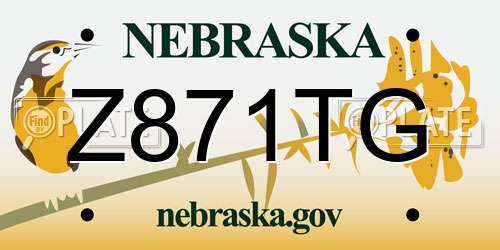 Z871TG Nebraska License Plate