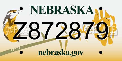 Z872879 Nebraska License Plate