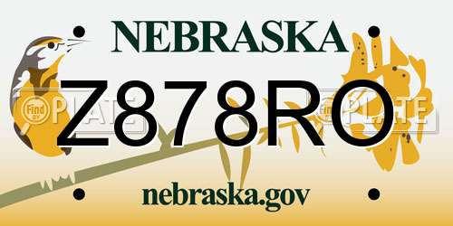 Z878RO Nebraska License Plate