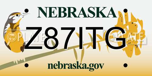 Z87ITG Nebraska License Plate