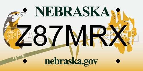 Z87MRX Nebraska License Plate