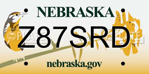 Z87SRD Nebraska License Plate