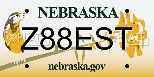 Z88EST Nebraska License Plate