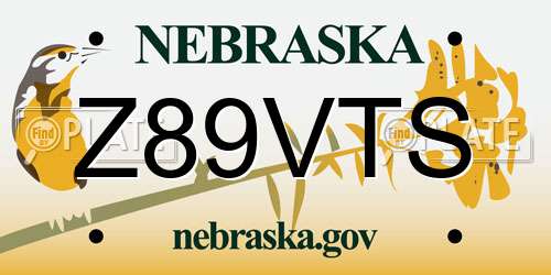 Z89VTS Nebraska License Plate