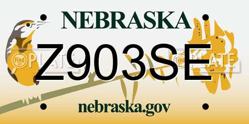 Z903SE Nebraska License Plate
