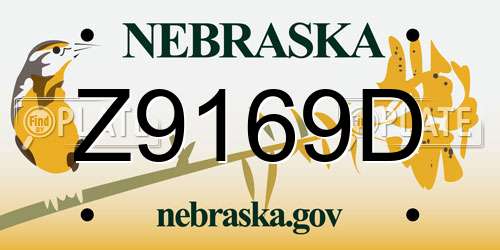 Z9169D Nebraska License Plate