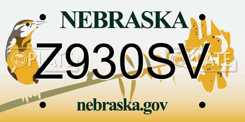 Z930SV Nebraska License Plate