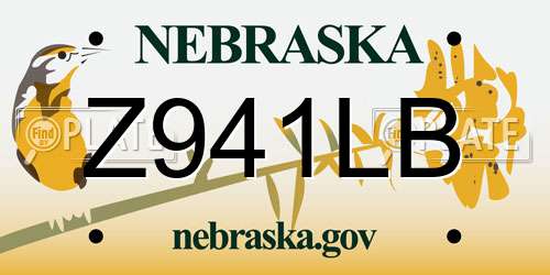 Z941LB Nebraska License Plate